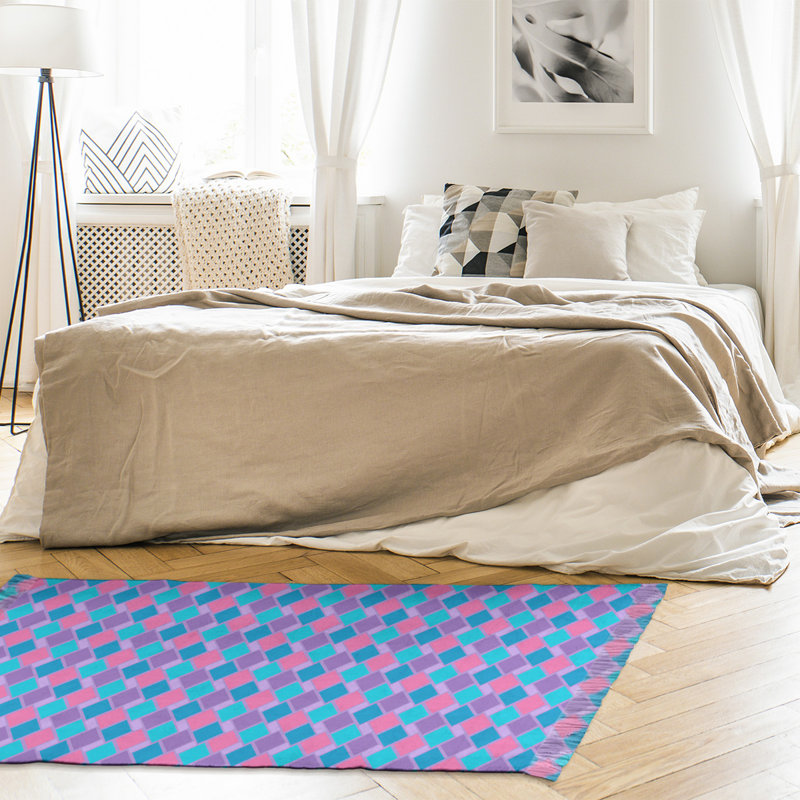 Tapis bleu/rouge bleu rétro Mcguigan, Oui