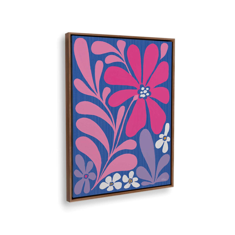 «Funky Modern Floral» par Cat Thurman Designs, reproduction d'art, L 24 po x H 32 po, Brun, Toile avec cadre