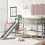 Lit mezzanine bas gris simple avec glissade - Polyvalent choix de chambre à coucher Space Prospect