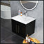 Meuble-lavabo mural 24 po avec lavabo, portes doubles, charnières à fermeture douce, lavabo en céramique, assemblage facile, poignées dorées, rangement-363596567-363596564