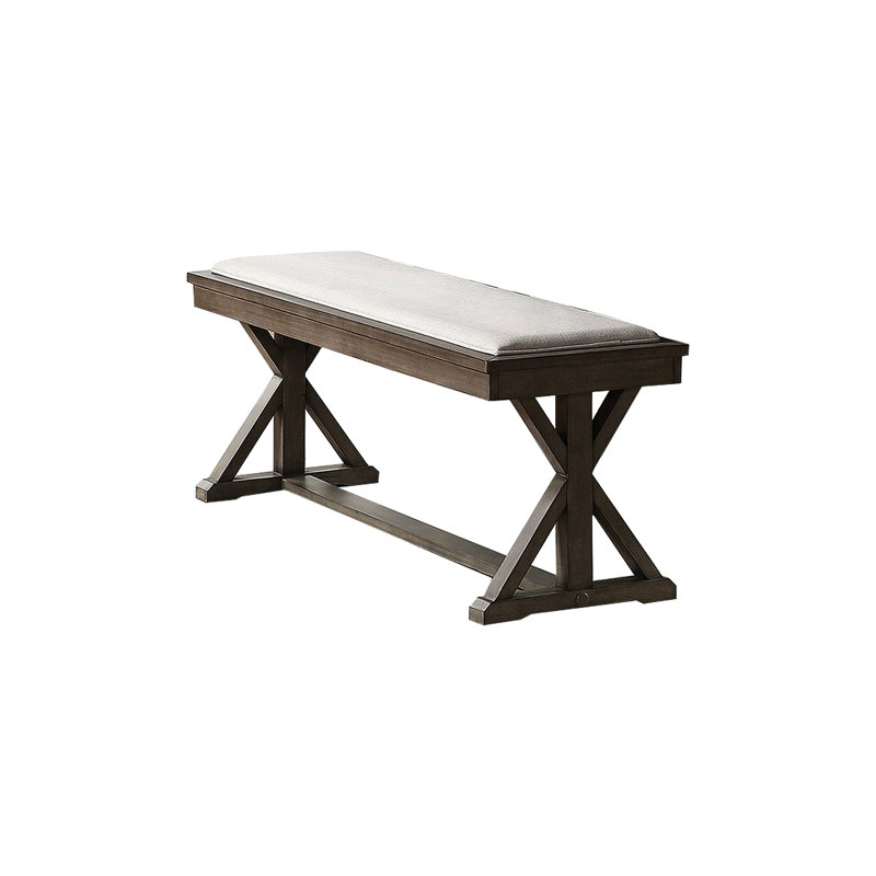 Banc en placage de bois massif gris avec un design moderne pour la salle à manger