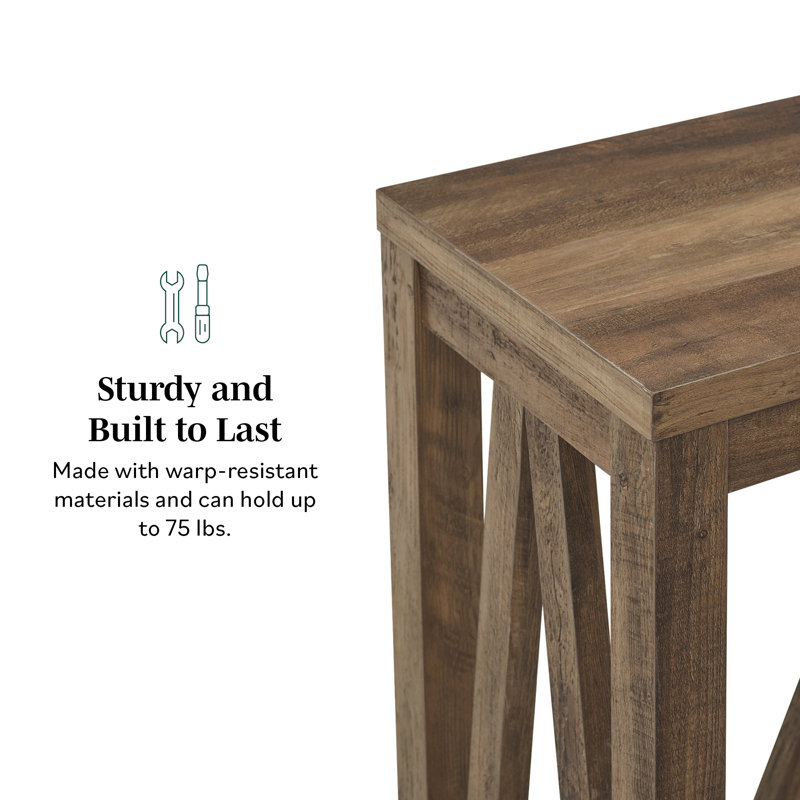 Rakira Modern Farmhouse Console Table, Rustic Oak