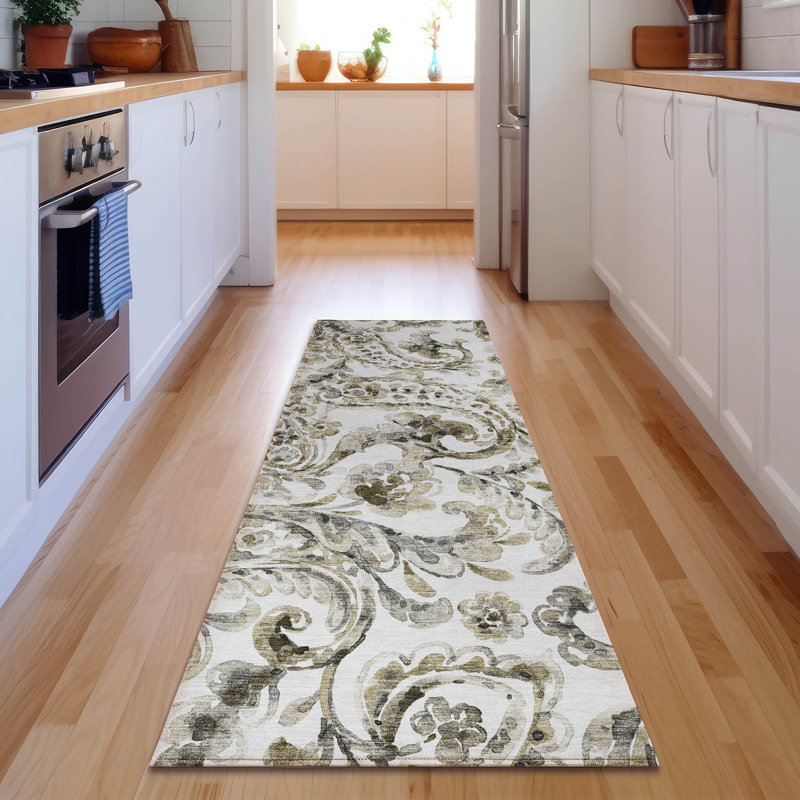 Premium Machine Washable Prisco Brown Rug, Runner 2'3" x 7'6"