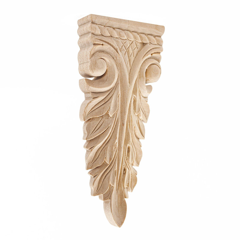 Applique en bois non fini 5-7 / 8 po x 2-1 / 2 po x 7/8 po, Érable dur