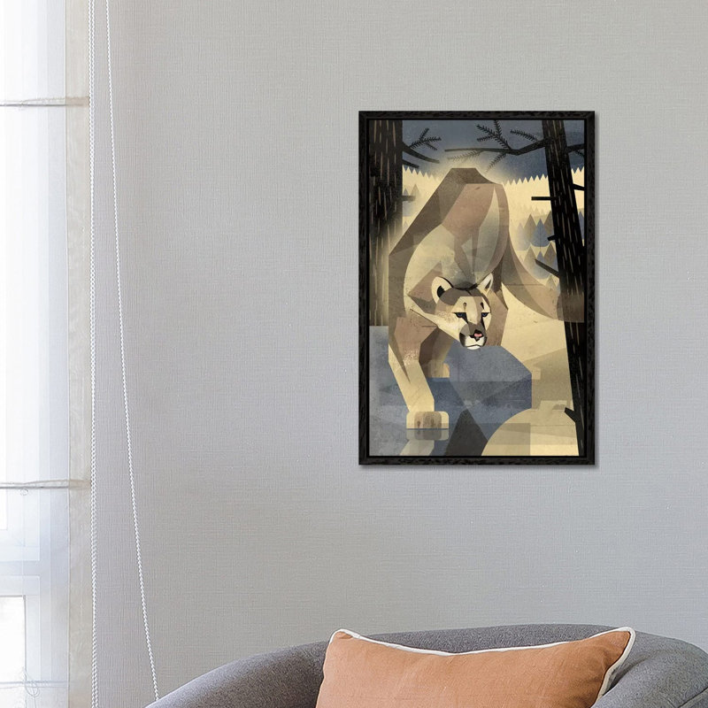 Mountain Lion by Dieter Braun - Print on Canvas, Black Framed, 66.04 cm H x 45.72 cm W