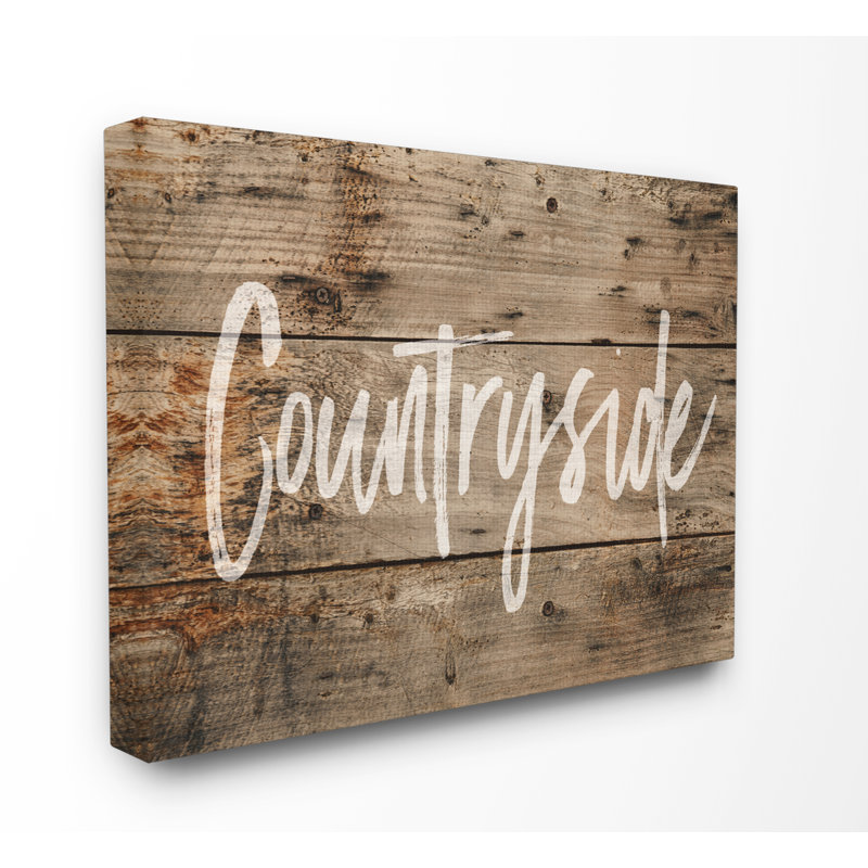 «Countryside», art textuel en bois vieilli, H 16 po x l 20 po, Toile tendue