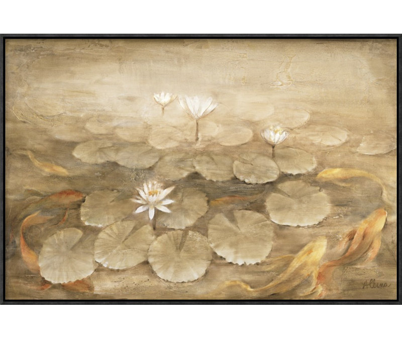 " Koi Pond " by Albena Hristova, 20" H x 30" W, Wrapped Canvas, No Mat