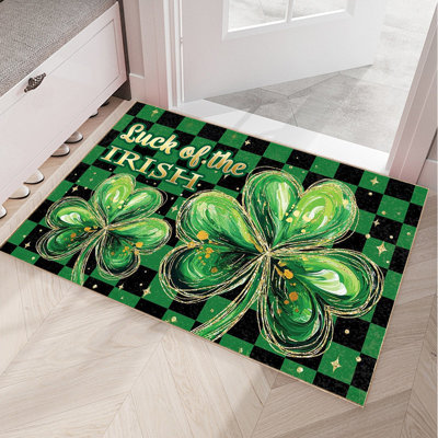 Tapis d'entrée antidérapant, paillasson pour la Saint-Patrick