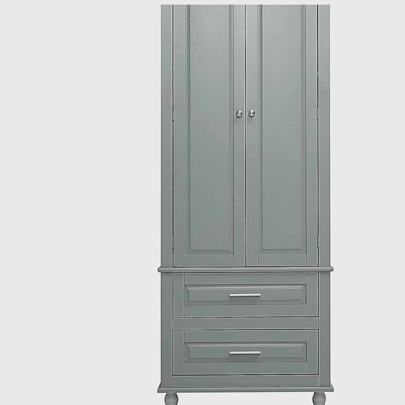 Bathroom Storage Cabinet with Two Drawers, Gray