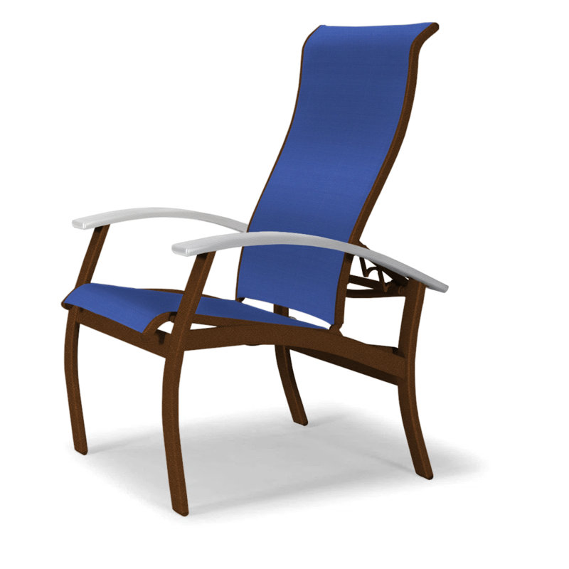 Chaise de patio Askar, Blanc, Atlantis bleu royal Sunbrella®, Kona texturé