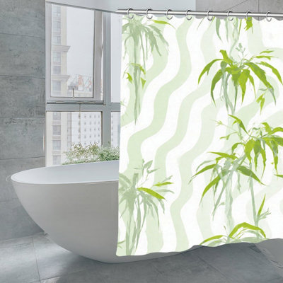 Rideaux de douche Green Bamboo Plants, 71 × 71