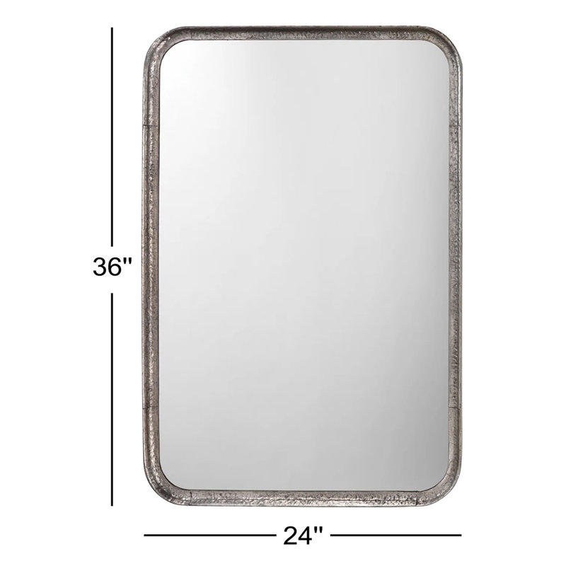 Principle Metal Wall Mirror, Silver