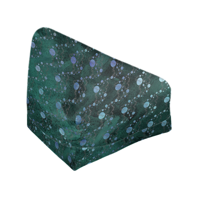 Fauteuil sac de pois Leffel, H 27 po x l 30 po x P 25 po, Pouf fauteuil, Dégradé vert