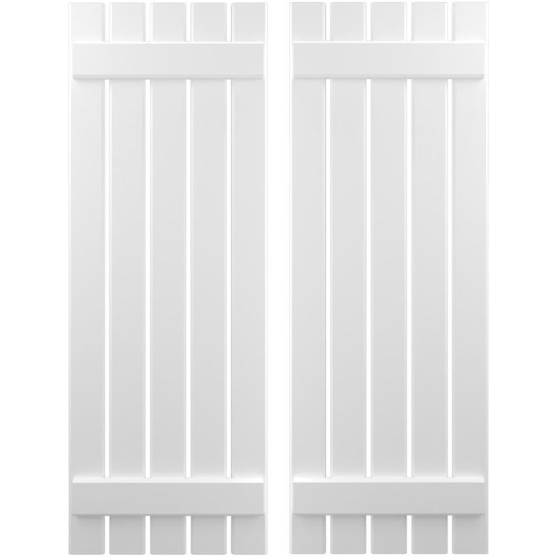 Volets de 2 lattes en bois véritable pour l'extérieur Americatt (par paire) Americraft, Blanc, 19 1/2", 39"