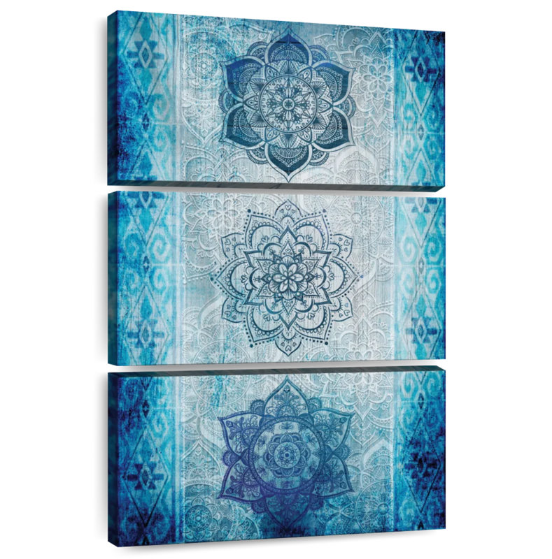 Symboles de Kuche floral bleu Kerner, H 57 po x l 36 po