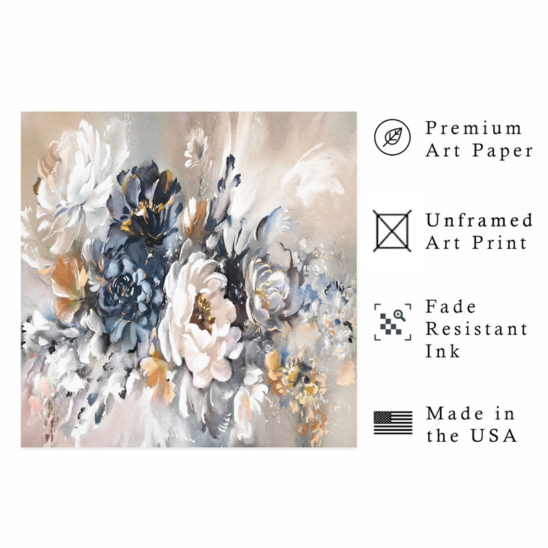 «Floral The Floral Bouquet», reproduction d'art classique sans cadre, H 14 po x l 14 po