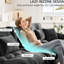 Canapé modulaire de luxe à 3 places modulaire, canapé en nuage de chenille gris surdimensionné en L avec tissu convertible en velours rétro exquis, coussins décoratifs profonds et rembourrés pour le salon