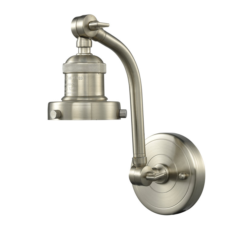 Patric Armed Sconce, Brushed Satin Nickel