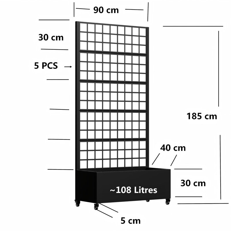 185 H x 270 W, 185" H x 270" W x 40" D