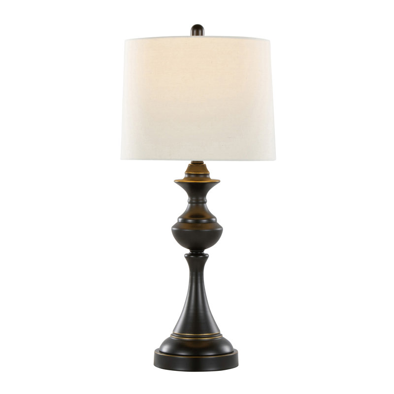 Montgomery 29" Contemporary Table Lamp with Off-White Linen Shade from Grandview Gallery by LumiSource - Set of 2, Bronze