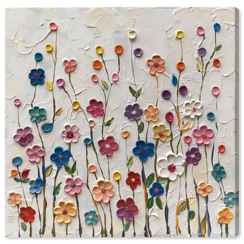 Colorful Floral Bunch Gallery Wrapped Canvas Art, 12" x 12"