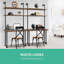 Décoration de bureau de style industriel, bureau d'ordinateur avec tablettes de rangement à 2 niveaux, bureau d'ordinateur pour bibliothèque, poste de travail d'écriture avec huche pour bureau à domicile-488164382-488164381