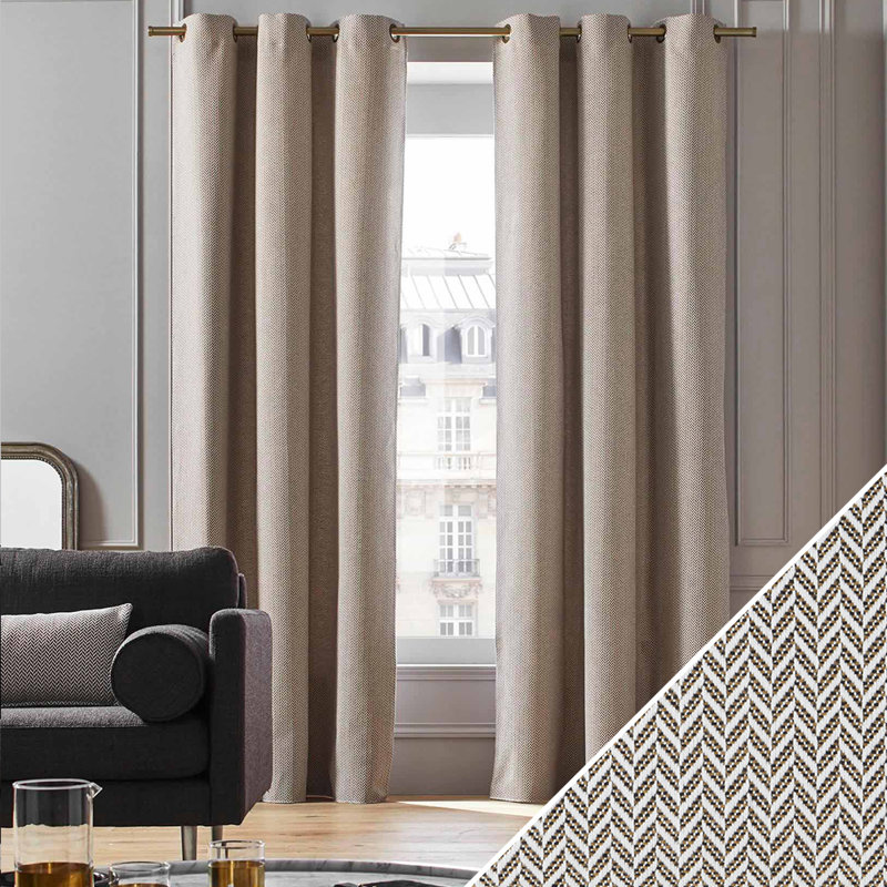 Seaside Cotton Blend Room Darkening Curtain, 137 W x 350 D cm