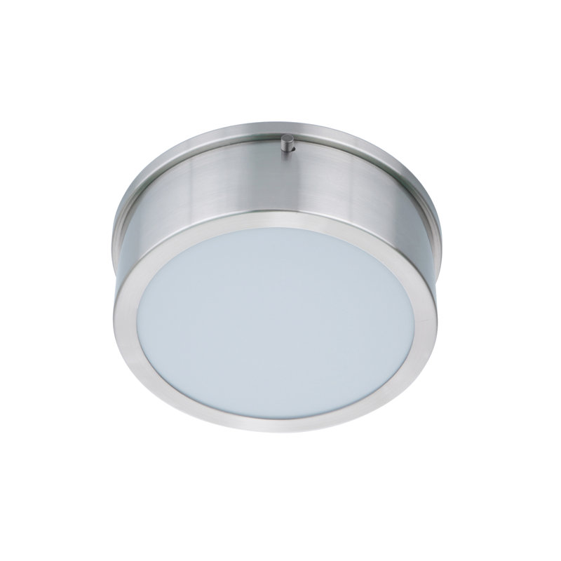 Plafonnier encastré 1 lumière DEL Fenn, Nickel, H 3,8 po x l 12,5 po x P 12,5 po