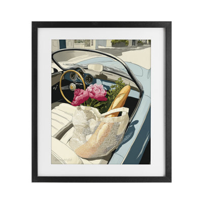" Peonies & Baguette Picnic " Graphic Art Print
