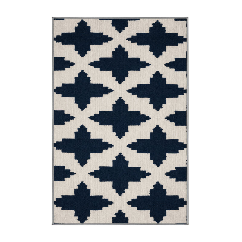 Tapis gris en treillis lavable à la machine, Rectangle 5 pi x 7 pi
