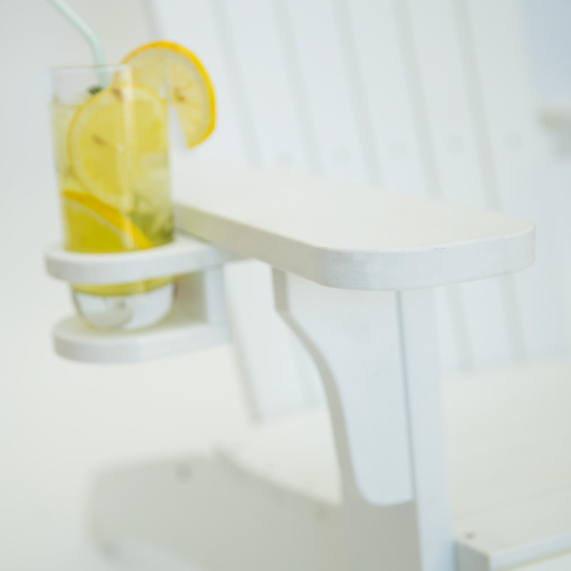 Set of 2 White HDPE Adirondack Chairs with Arms