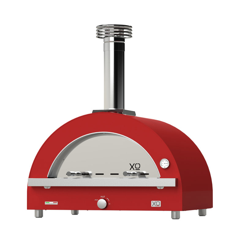 40" Hybrid Gas & Wood Oven, Red