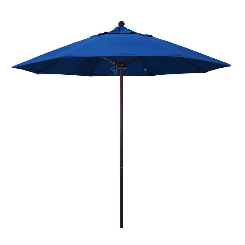 Parasol de marché 9 pi Hibo, Bleu pacifique - Pacifica, Bronze