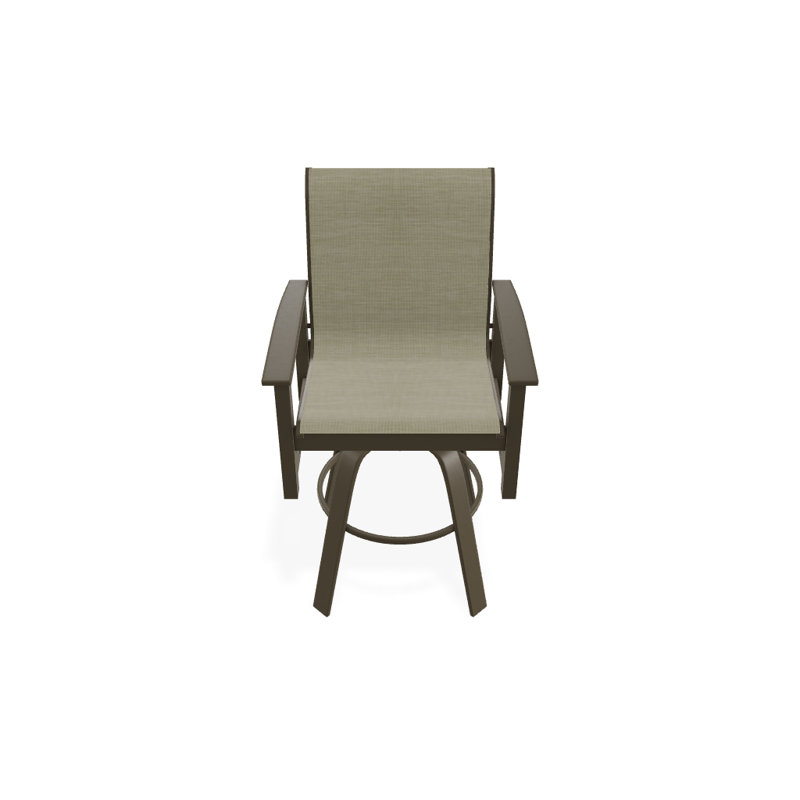 Fauteuil pivotant à hauteur de barre Leeward MGP, Bristol taupe Sunbrella®, Bois de plage texturé