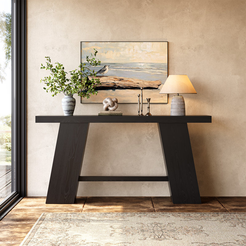 70.8-Inch Black Console Table, Modern Extra Long Sofa Table
