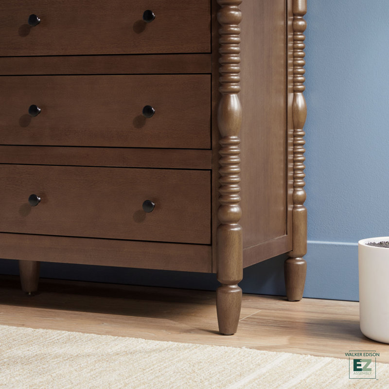 Jarrell Easy Assembly Solid Wood Spindle 6-Drawer Dresser Kelly Clarkson Home Color: Dark Brown Jarrell Easy Assembly Solid Wood Spindle 6-Drawer Dresser Kelly Clarkson Home Color: Dark Brown