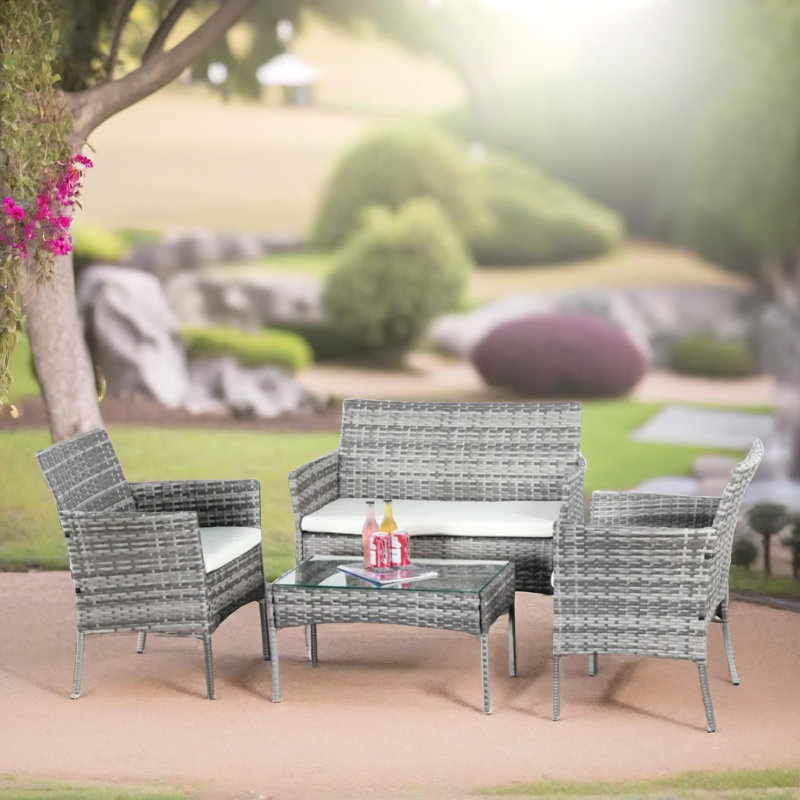 3 - Person Wicker Patio Dining Set with
