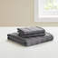 3 couettes avec taies décoratives à fermeture à enveloppe, tissé, gris anthracite, sophistication intemporelle à rayures, conception antidérapante, facile à laver-132971707