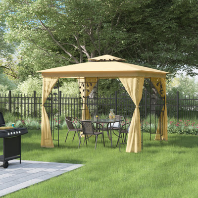 Pavillon de jardin permanent en métal l 10 pi L 10 pi. D Pavillon de jardin