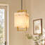Luminaire suspendu 1 lumière en albâtre naturel avec finition or brossé