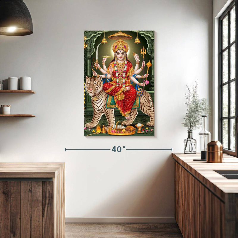 Adella Durga On A Tiger, 39" H x 26" W