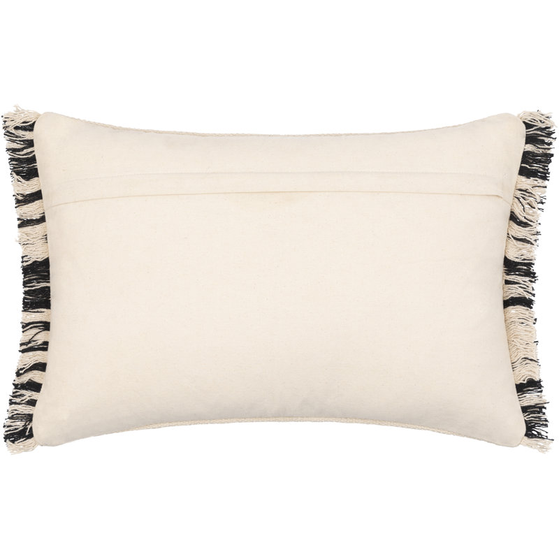 Joren Fringed Down Throw Pillow, 16" x 24", Down