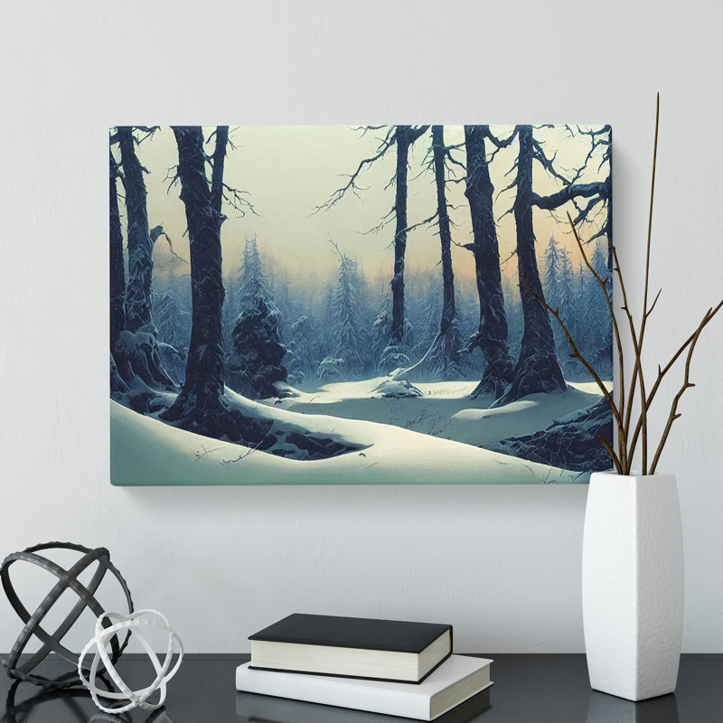 Blissful Winter Forest - Wrapped Canvas, 40cm H x 60cm W x 3cm D