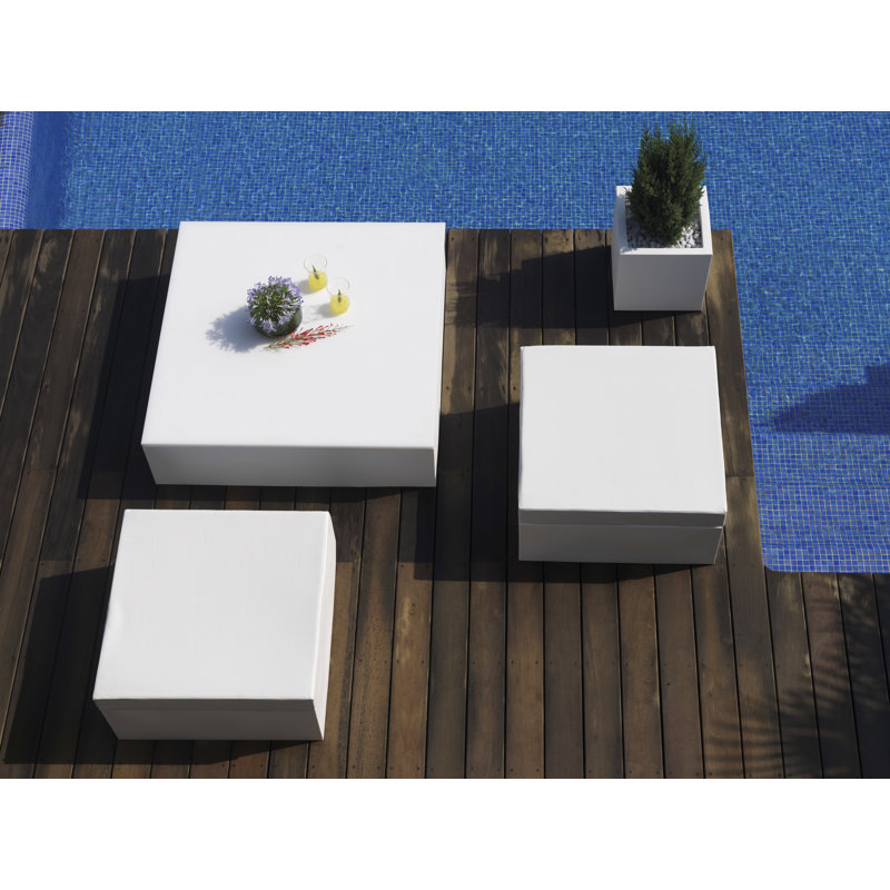 Jut Plastic Coffee Table, Ice, 47.25" W x 47.25" L x 12.5" H