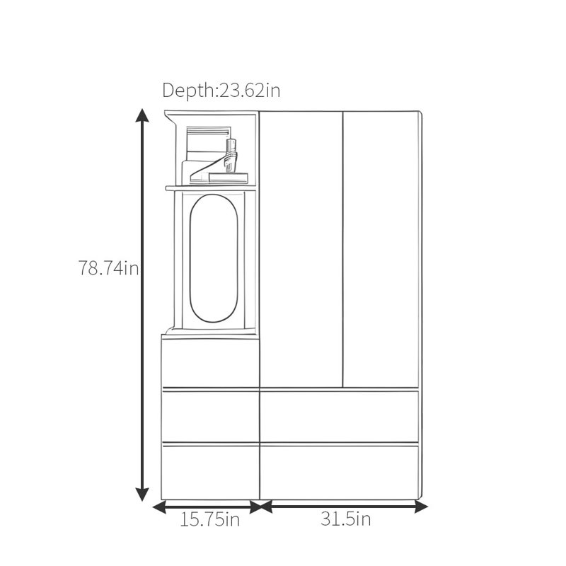 Garde-robe blanche simple et moderne