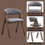 Chaise d'appoint rembourrée grise moderne Modern