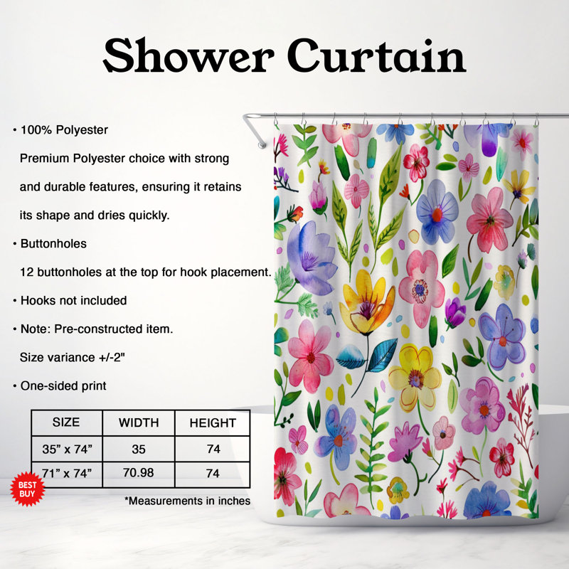Spring Tone - Premium Shower Curtain, 74"H x 71"W