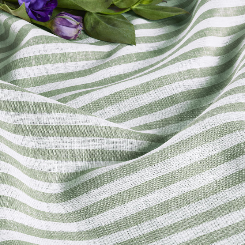 Amalfi Stripe - 100% Pure Linen Table Runner, Cinnamon/White, 108" x 14"