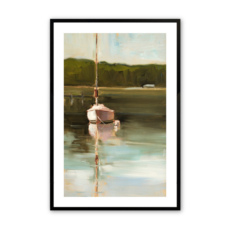 Petrine Calm Waters par Sally Hootnick, Noir satiné, H 14 po x l 11 po x P 1,25 po