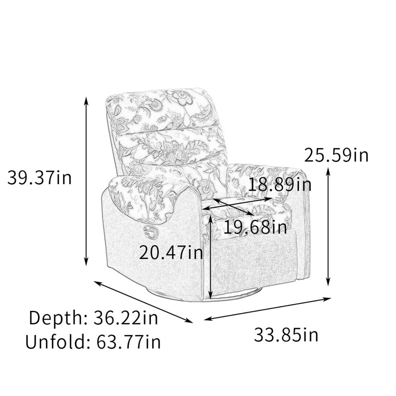 Fauteuil inclinable ergonomique rotatif simple avec poche, Rouge / Beige